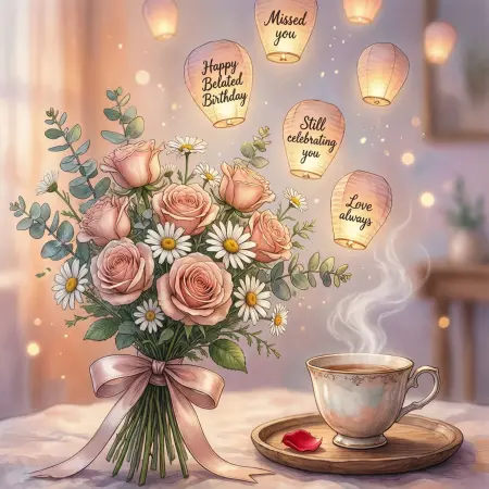   Belated Birthday Wishes for a Female Friend