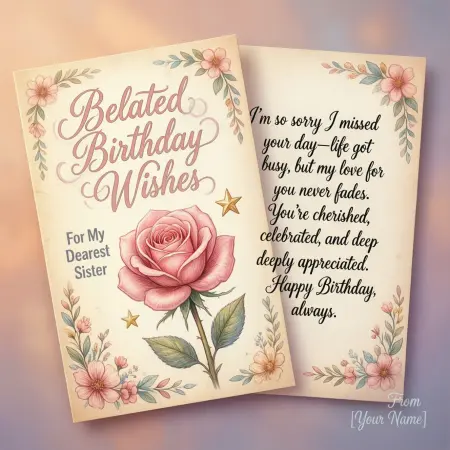   Belated Birthday Wishes for a Sister