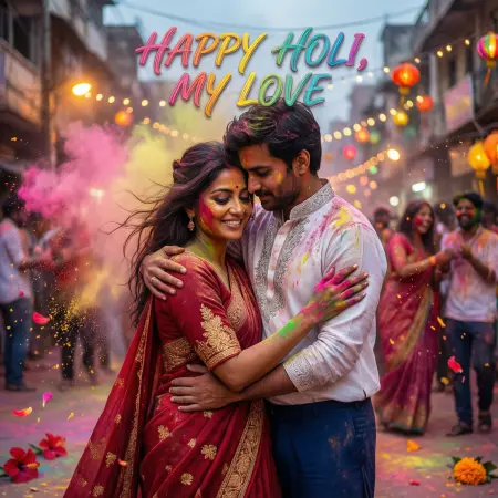   Romantic Holi Wishes for Partner