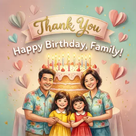 Thank You Birthday Wishes for Family