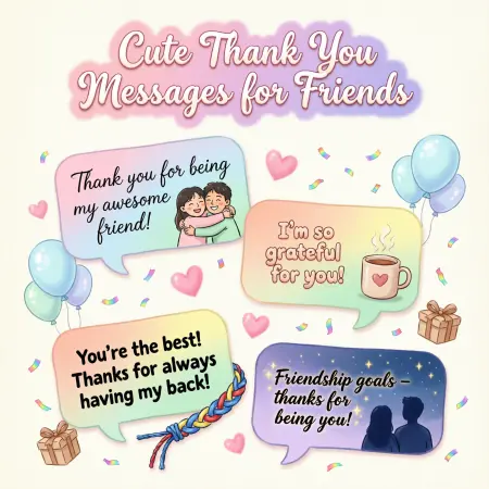 Cute Thank You Messages for Friends