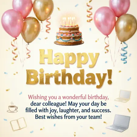   Friendly Birthday Wishes for Colleague