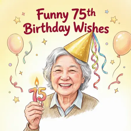   Funny 75th Birthday Wishes