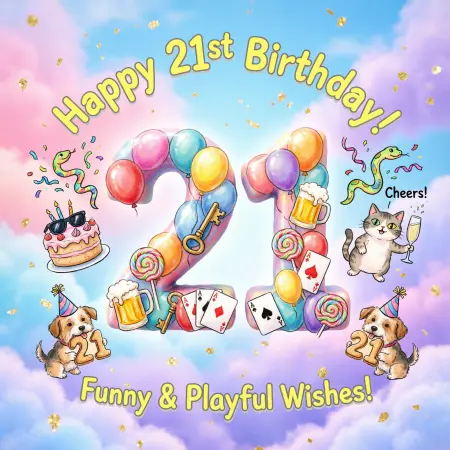   Funny and Playful 21st Birthday Wishes