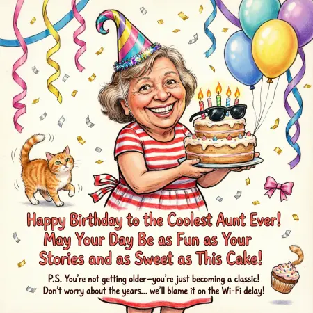   Funny Birthday Wishes for Aunt