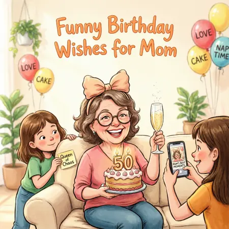 Funny Birthday Wishes for Mom