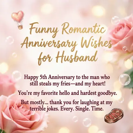 Funny Romantic Anniversary Wishes for Husband