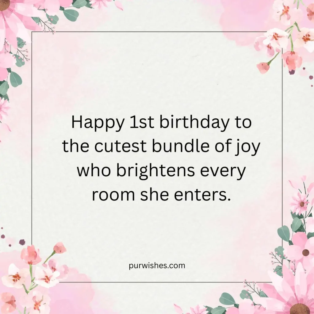 Cute First Birthday Wishes for a Baby Girl